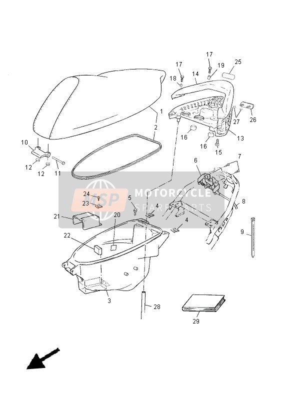 5DSF47260000, Hinge Seat, Yamaha, 0